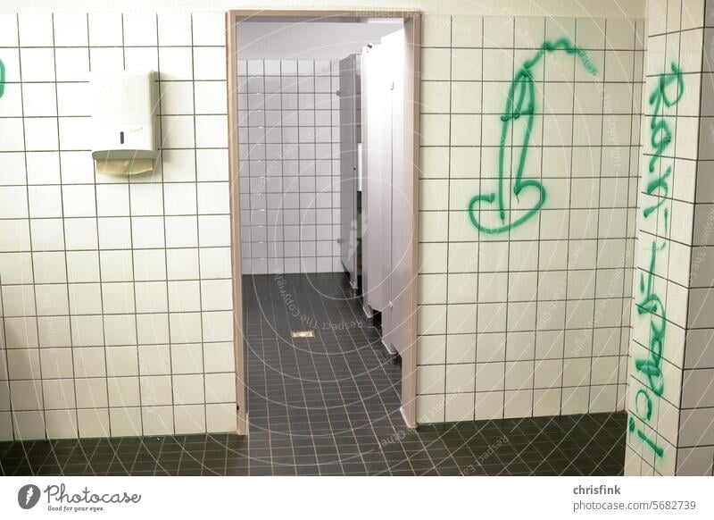 Toilet with penis graffiti Graffiti graphite Penis Semen Train station School Disco Spray can tiles filth Disgust School toilet hygiene felonies Sex Tile