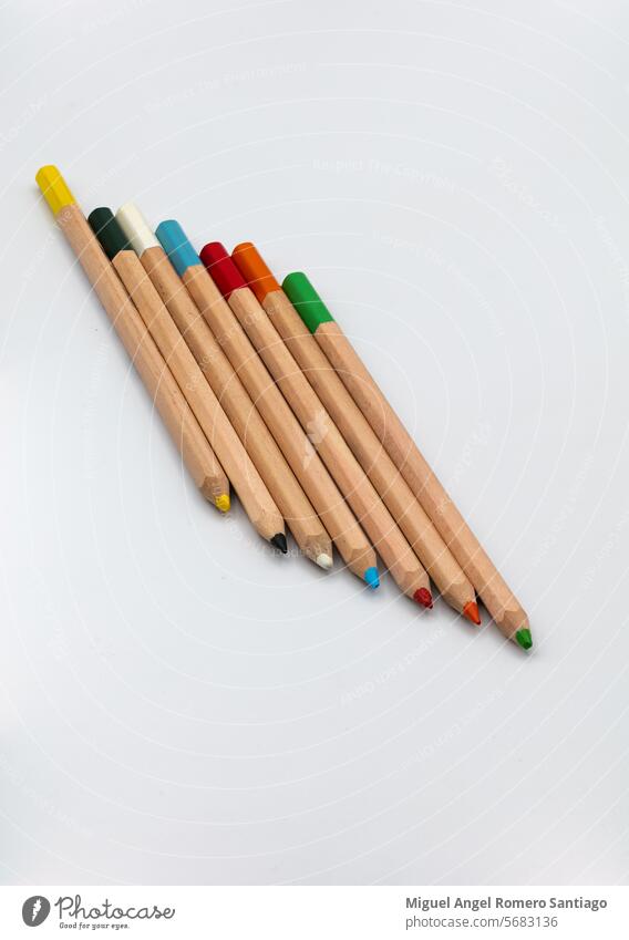 photographs of colored pencils on white background art art pencil artistic blue bookcase canvas children closeup color pencils coloration colours commercial