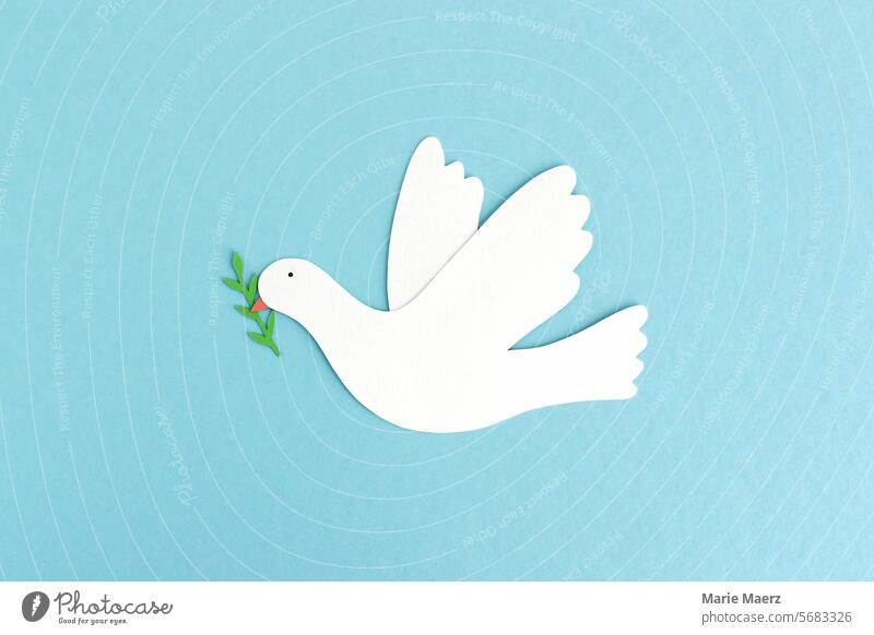 dove of peace Dove of peace Peace Pigeon Symbols and metaphors Hope Freedom Bird Peace Wish Blue symbol War Sign paper cut Illustration Paper