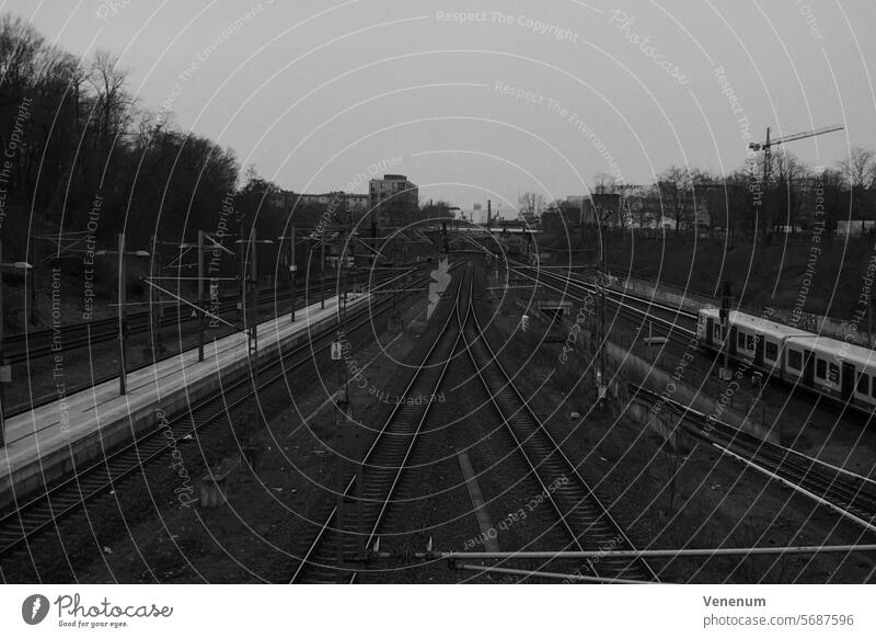 Analog photography Berlin, railroad tracks at Gesundbrunnen station Analogue photo analogue photography analog photography Analogue picture Downtown Berlin