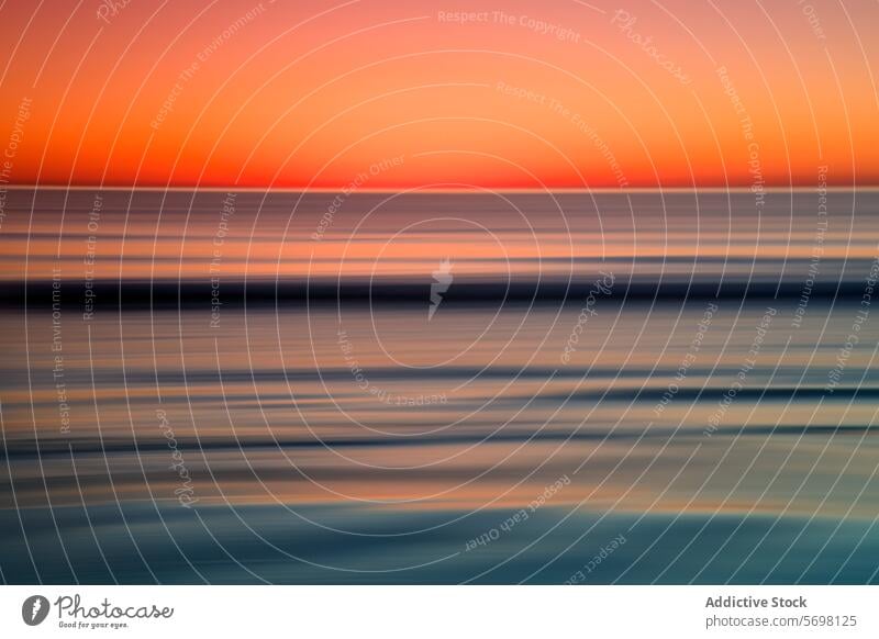 Serene sunset over the Mediterranean with smooth, horizontal lines blending sea and sky serene tranquil dusk evening gradient calm nature scenic art fine art