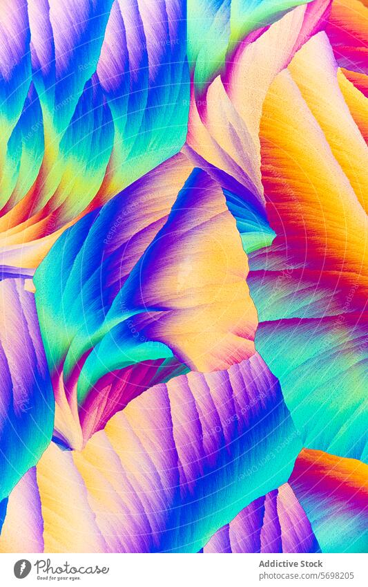 Microscopic image of salicylic acid crystals forming soft, wave-like patterns in a harmonious blend of colors microscopic magnification chemistry organic