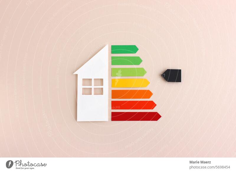 House symbol with energy class arrows House (Residential Structure) Energy Renewable energy Ecological Energy industry Apartment Building Sustainability