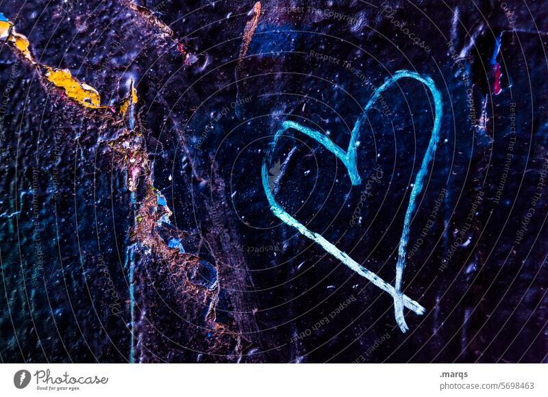 dark heart Wall (building) Close-up Love Black Heart Romance Infatuation Sign valentine symbol shape romantic Old Happy Drawing ornamental Relationship Emotions