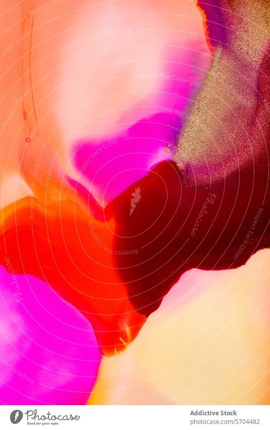 Vibrant abstract liquid art with colorful blend vibrant pink orange red gold shimmer fluid backdrop texture gradient canvas creative design pattern modern