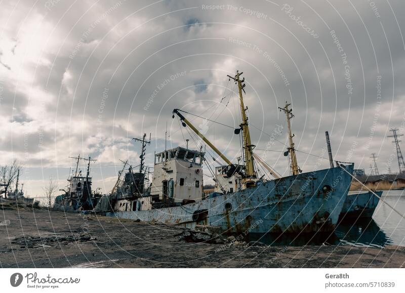 old ship ran aground in Ukraine Berdyansk Kherson Mariupol Odessa abandoned astray beach big boat cargo catastrophe coast conflict crisis empty ship europe