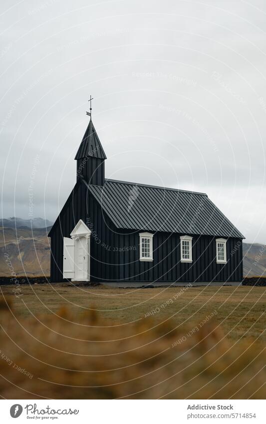 Serene Black Church of Budir in Iceland Landscape iceland budir black church landmark architecture scenery landscape serene travel nordic icelandic heritage