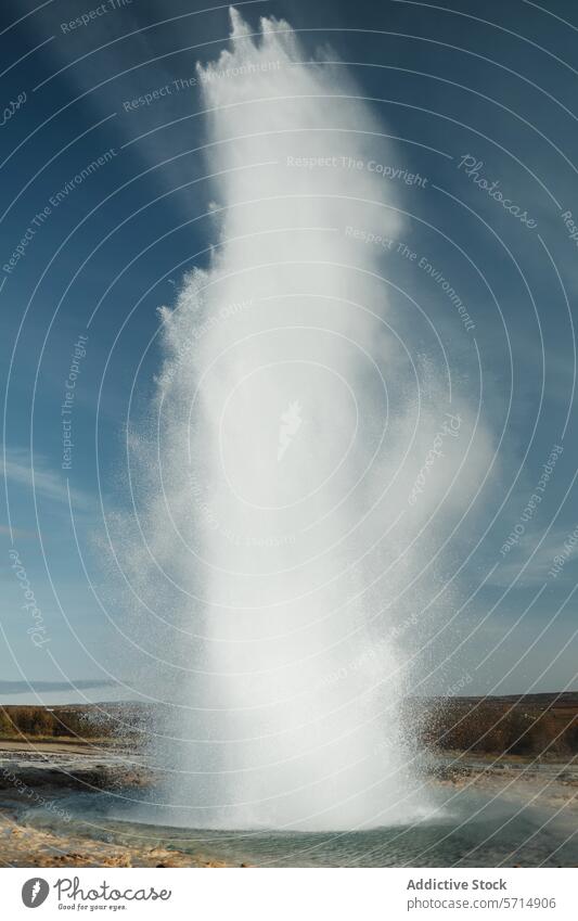 Generated image strokkur geyser eruption iceland water steam sky blue geothermal natural phenomenon travel reykjavik landmark golden circle hot spring geysir