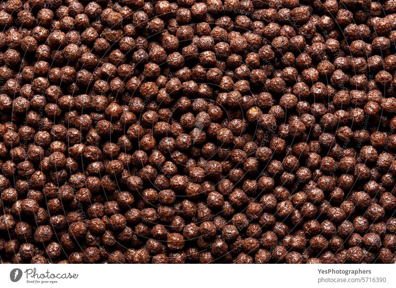 Chocolate cereals full frame background above abstract abundance balls black breakfast bright brown cacao carbohydrates chocolate close up color copy space corn