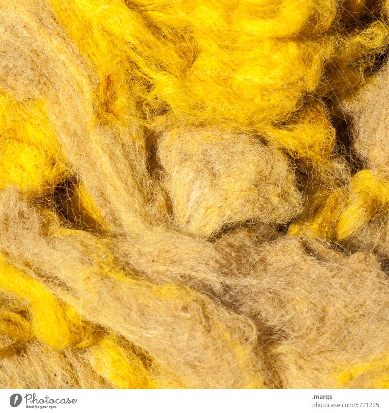 squashy Organic farming Ecological naturally Tanner Close-up Wool Pelt uncombed animal fur Warmth Sheepskin colored Yellow noble fiber Soft Detail
