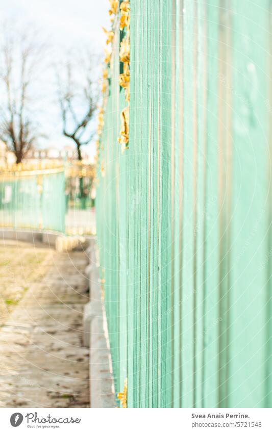 Charlottenburg Palace Charlottenburg castle Lock Fence Gold Turquoise bokeh Contrast trees Deserted blurriness Tourist Attraction Castle grounds Historic