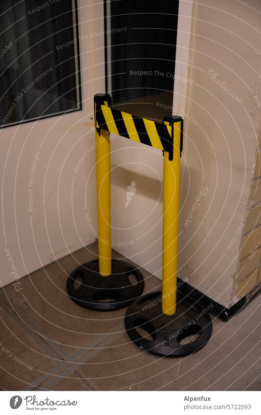 When I grow up, I'll be a full lockdown | Glückauf! cordon Mobile barriers Safety Barrier Protection barrier tape Structures and shapes yellow-white