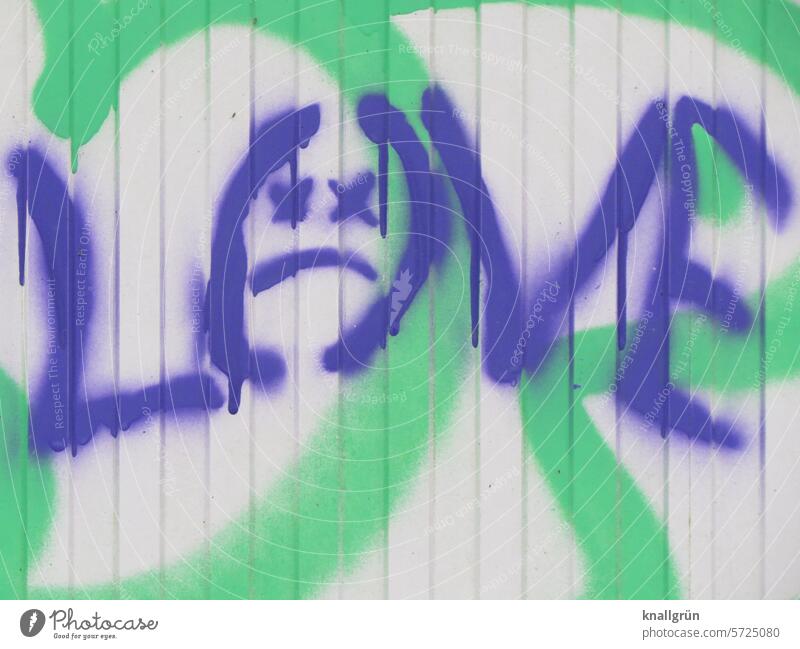 love Love Divide Graffiti Colour photo Exterior shot Lovesickness Emotions Sadness Disappointment Pain Relationship Deserted Communicate Neutral Background