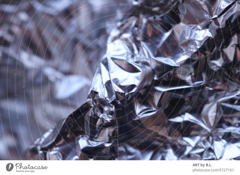 Front and rear Waves increases mountains Sublime Silver Bright background structure creased Art Work of art uprisings Aluminium aluminium foil peak angles