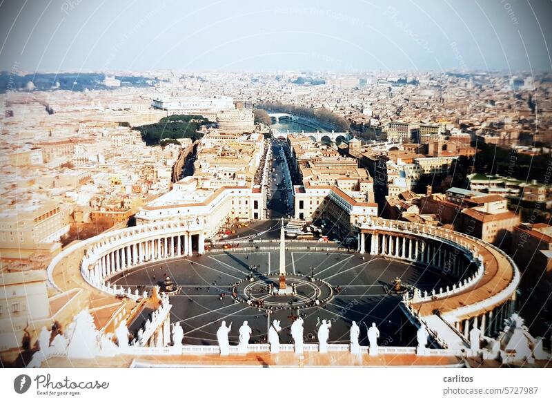 City trip in the 80s | Rome Italy Vatican St. Peter's Cathedral Peter's square Piazza San Pietro Vatican City Vantage point panorama Religion and faith Dome
