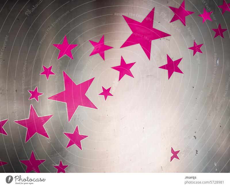 stars Star (Symbol) Stars Metal Close-up Pink pink Decoration Silver Gray Feasts & Celebrations Birthday Christmas & Advent Joy Many