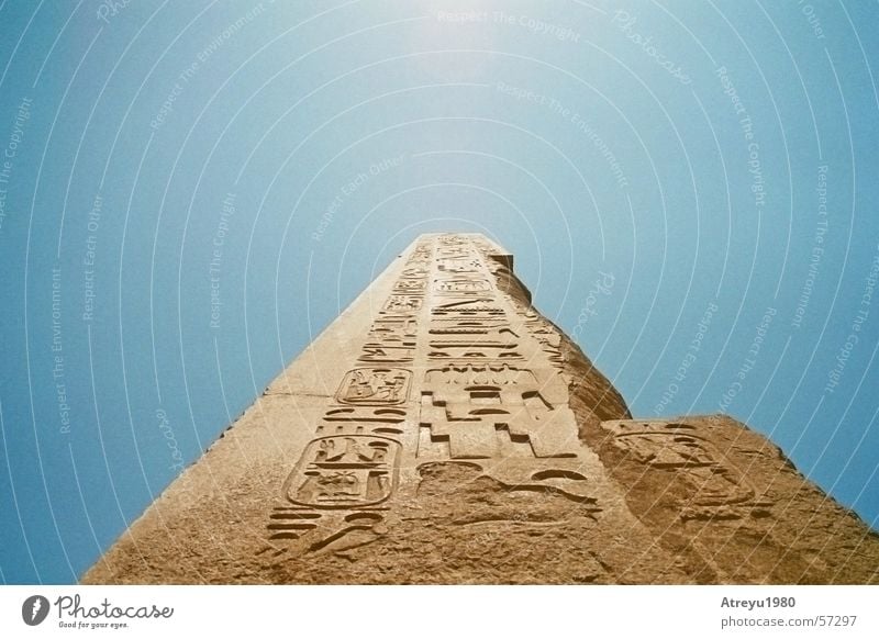 obelisk Egypt Karnak Granite Relief Temple Theben Pharaohs Monolith Manmade structures Statue Dazzle Sky Obelisk atreyu Old Tall