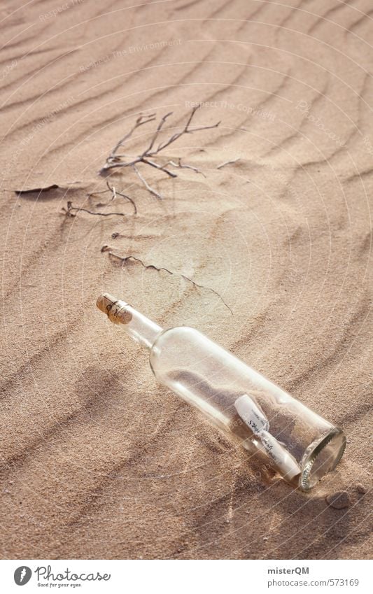 I.love.FV XVII Art Esthetic Contentment Desert Desert plant Loneliness Bottle Neck of a bottle Bottle bottom Message in a bottle Information Romance