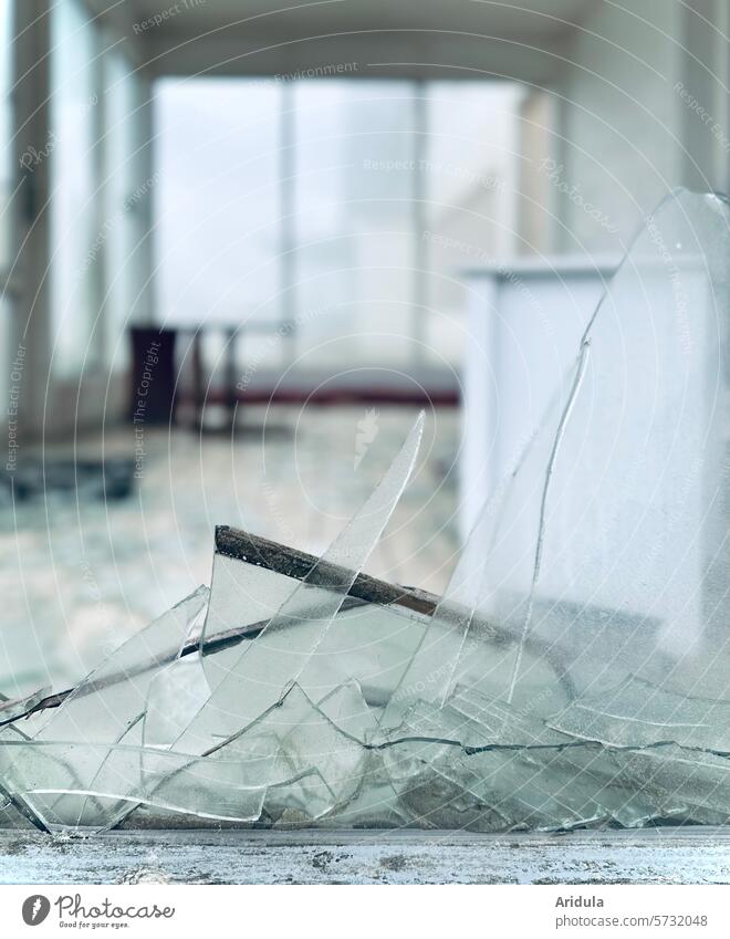 Mindfulness | Caution, broken window glass Pane Glass fragment Broken glass Destruction Vandalism Window Window pane Smashed window Shard Splinter Aggression