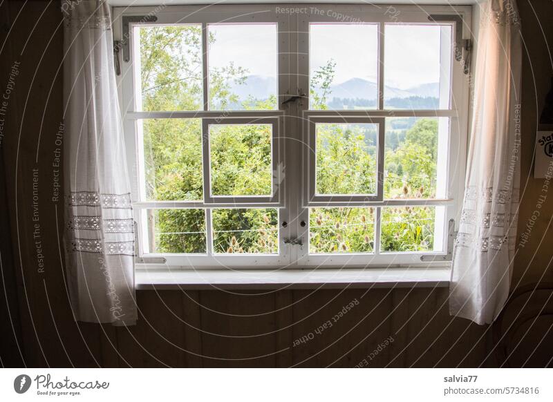 Room with view Window outlook Lattice window Frame Window frame room Landscape House (Residential Structure) Window pane Old Light Glass Pane Deserted