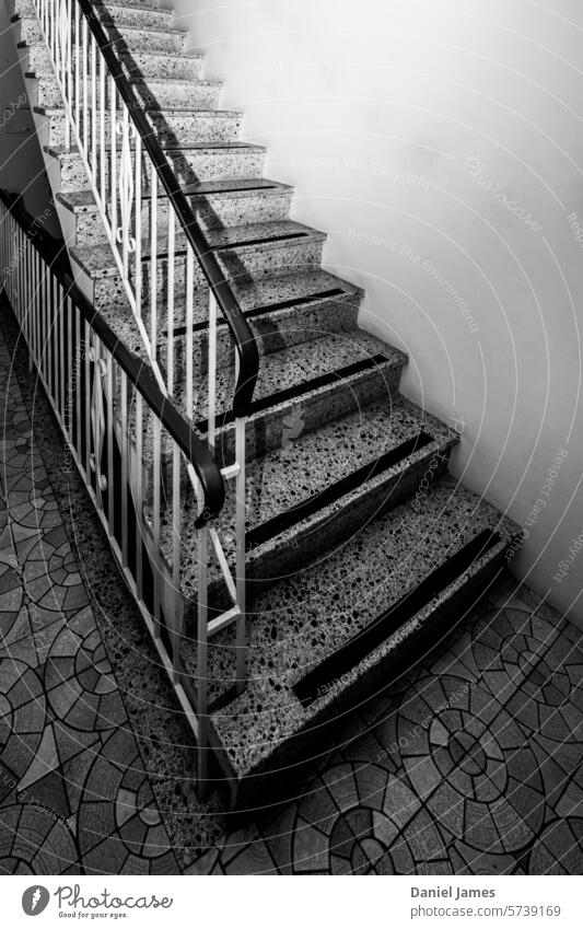 Apartment stairs with tiles and terrazzo apartment Stairs Flat (apartment) House (Residential Structure) Apartment Building Apartment house Staircase (Hallway)