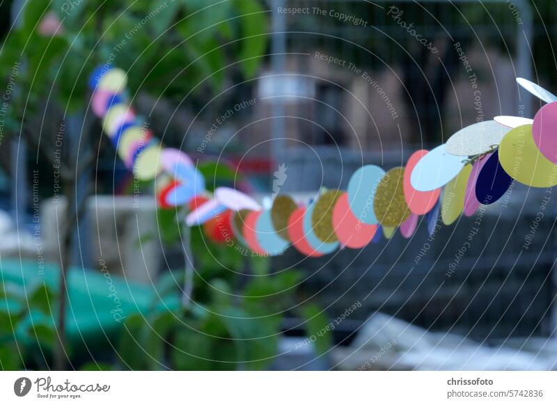 Outdoor garland variegated street photography Feasts & Celebrations Party Happy Happiness Ease Life colourful Hope Moody Decoration