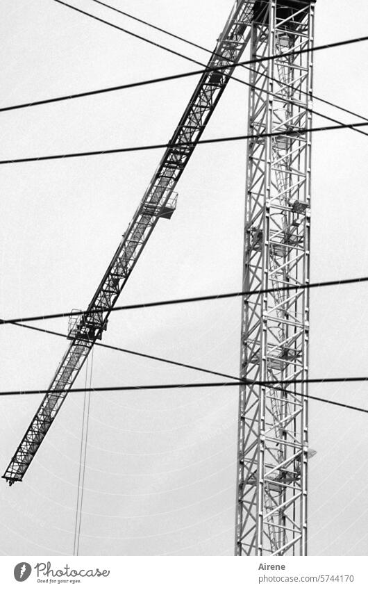 Construction hindrance construction Machinery Structures and shadows technique Metal steel cable Technology steel braces Gray Wire cable Aspire