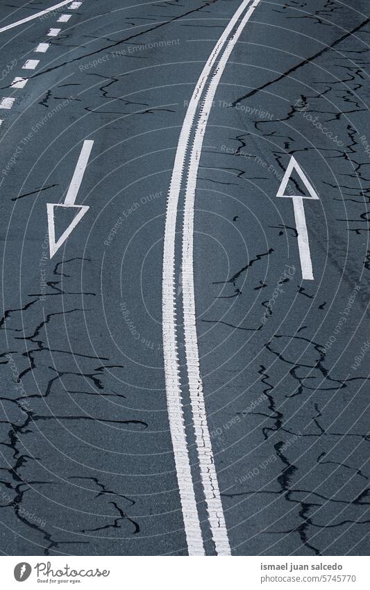 arrows traffic signals on the road mandatory straight direction obligation compulsory asphalt warning street city road sign symbol way caution roadsign advice