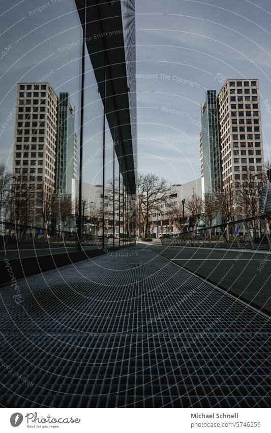 mirroring reflection Reflections Window Window pane Architecture Pane Facade Slice High-rise High-rise facade Town Urban photography street photography Building