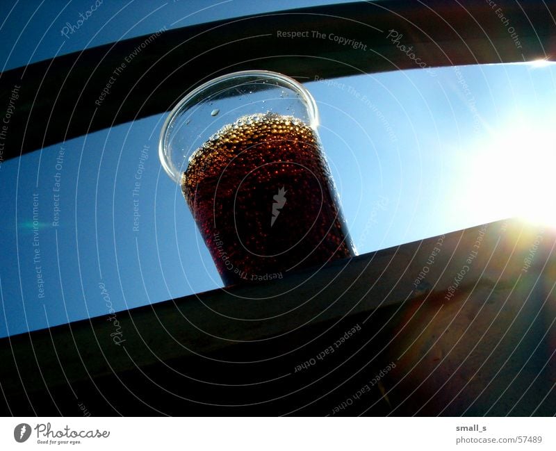 My coke Cola Blue sky Beverage Light plastic glass thursty sun bubbles