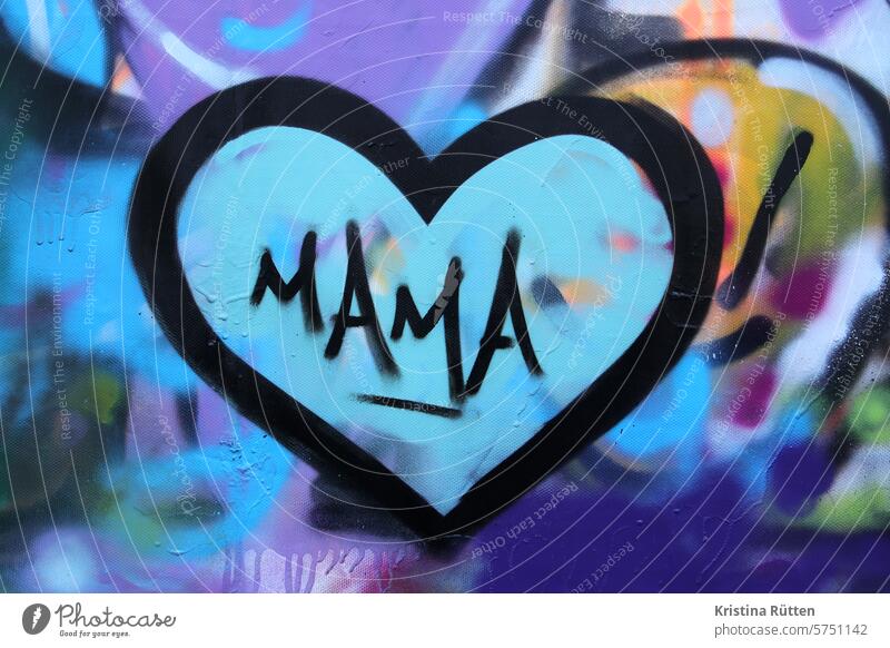 mama graffiti heart Heart Love Graffiti street art Mother Mom Mommy mum Woman Mother's Day Motherly love celebrations honour cheerful Grateful Sign symbol