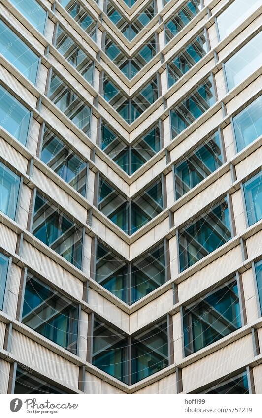 Corners and edges - modern architecture in the mirror reflection Modern architecture Design Glas facade Arrangement Line High-rise Diagonal