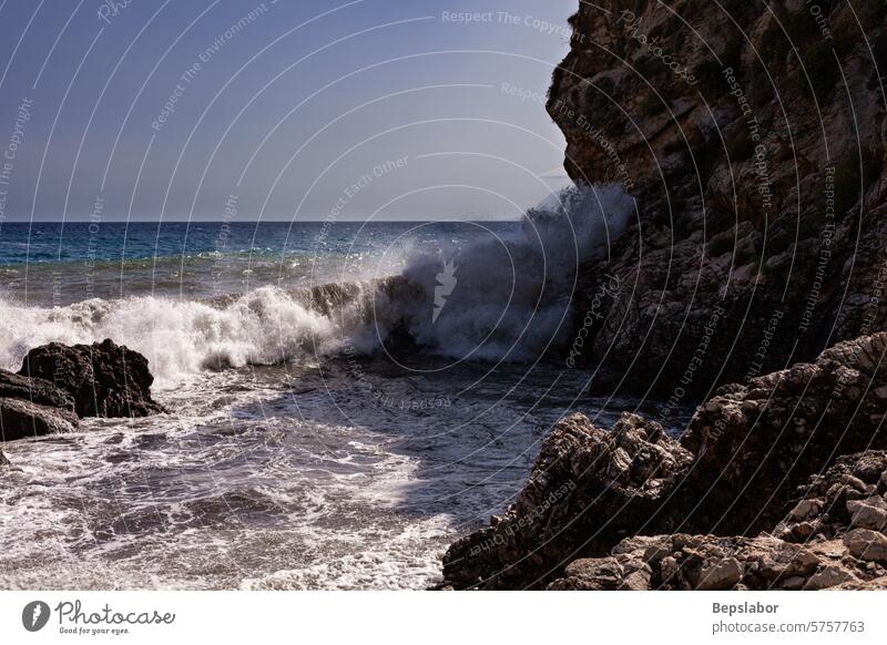 Waves breaking over rocks in Sicily seascape mediterranean cliff italy nature water horizontal idyllic no people photography reef shore tranquility coastline