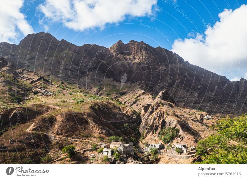 Wild and untamed III Santo Antão Volcanic Picturesque Cape Verde Landscape Africa Nature Island vacation Mountain Hill Cabo Verde pointed teeth mountains