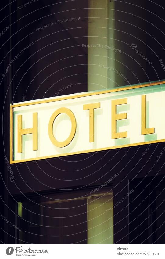 HOTEL lettering in a modern design Hotel Accommodation spend the night Signs and labeling Sleep publicity Vacation & Travel Business Travel Blog Hostel