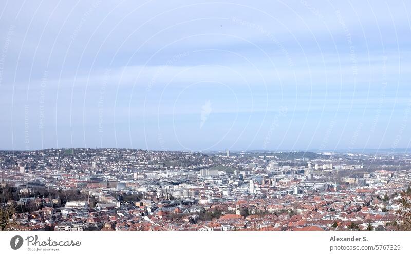View over Stuttgart state capital Panorama (View) Town Downtown Skyline Vantage point Capital city