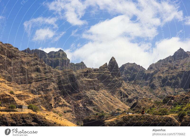 wild and untamed I Santo Antão Volcanic Picturesque Cape Verde Landscape Africa Nature Island vacation Mountain Hill Cabo Verde pointed teeth mountains