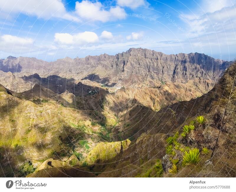 Wild and untamed II Santo Antão Volcanic Picturesque Cape Verde Landscape Africa Nature Island vacation Mountain Hill Cabo Verde pointed teeth mountains