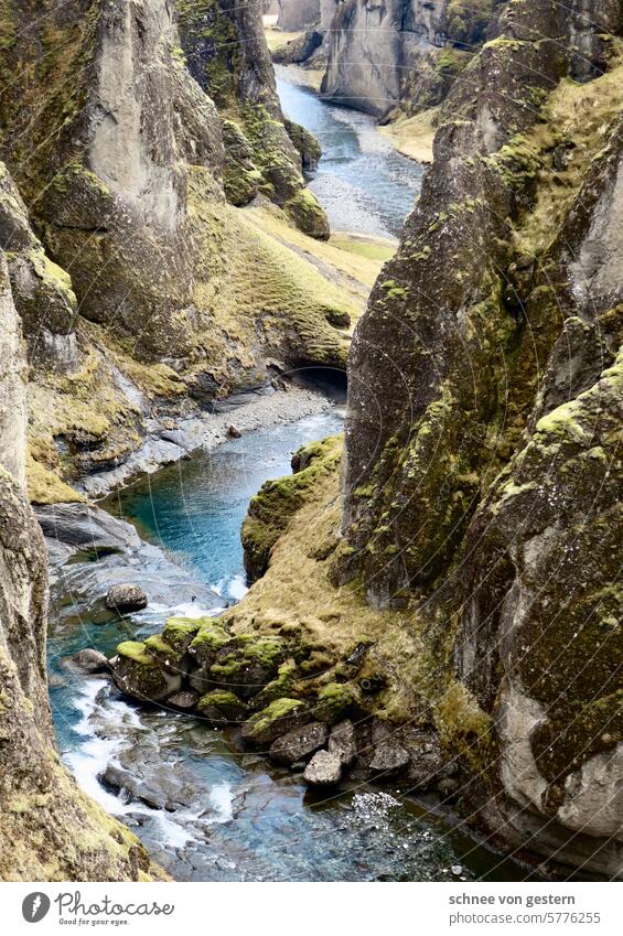 Ripping River Water Canyon Nature Rock Day Waterfall Exterior shot Mountain Environment Colour photo Landscape Deserted Flow Iceland White crest Wild Elements