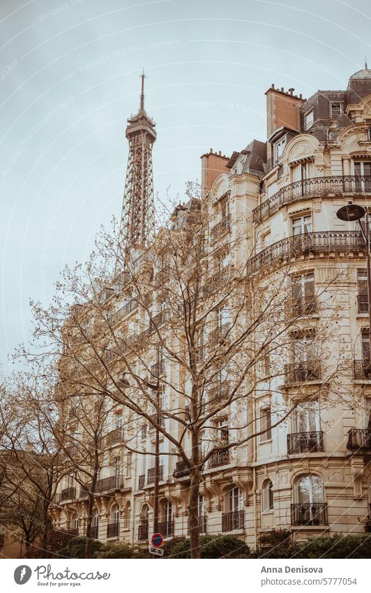 Paris, France in early spring Street French travel cityscape urban light spring Gloomy Tourism City Landmark Europe Building famous Historic Old capital