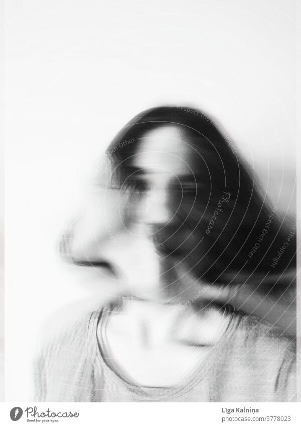 Double exposure of woman 2 Ghosts & Spectres  Face Long exposure Blur Sky Reflection Black double Human being Woman Self portrait Selfie Chaos Creepy Ghostly