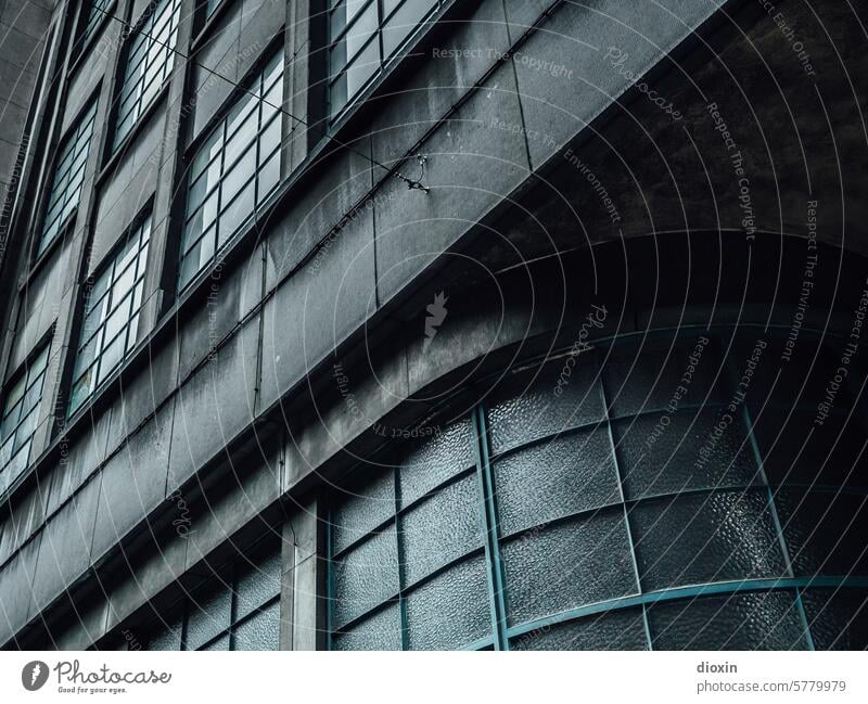 Fassade in Lüttich Liège factory building Facade windows Belgium Frosted glass Glass
