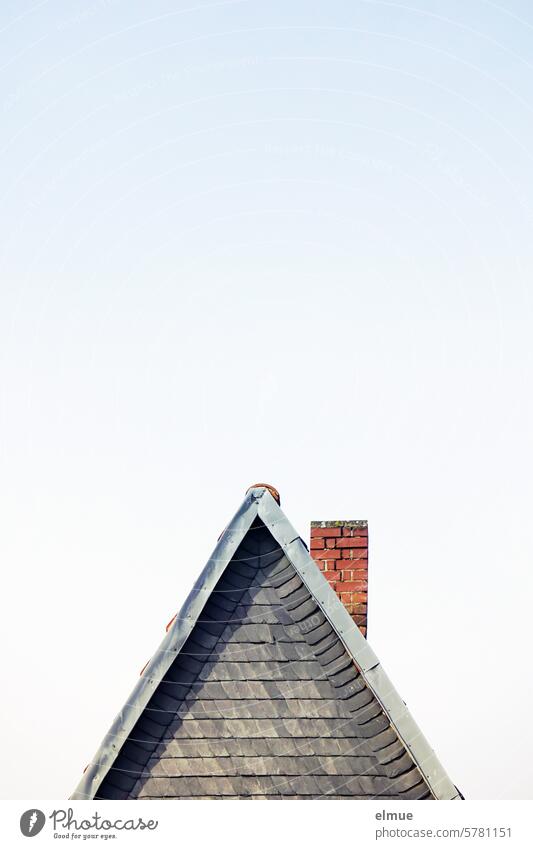 Slate-clad house gable and chimney made of red bricks house gables pediment slate clad Chimney Gable dwell Structures and shapes Roof Blog stone splinters