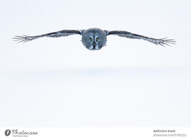 Majestic owl in flight against a clear sky bird wings wild wildlife nature aerial feather majestic mid-flight outstretched glide predator serenity air winged