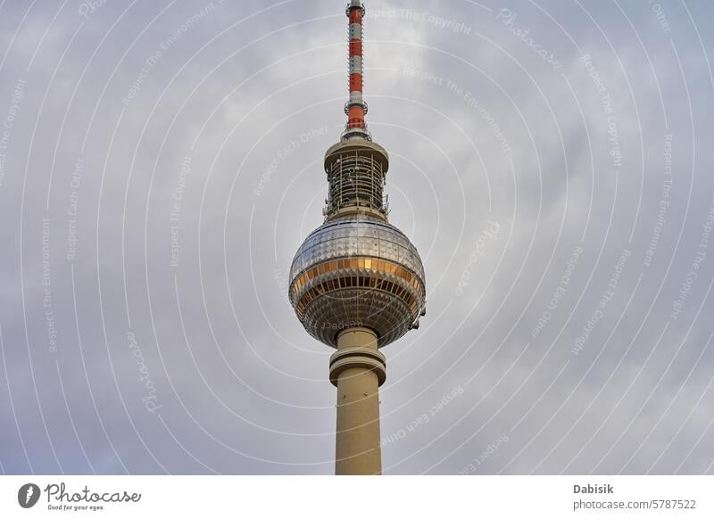 Berlin TV Tower Against Sky berlin tower landmark architecture observation tv television antenna communication germany travel attraction alexanderplatz famous