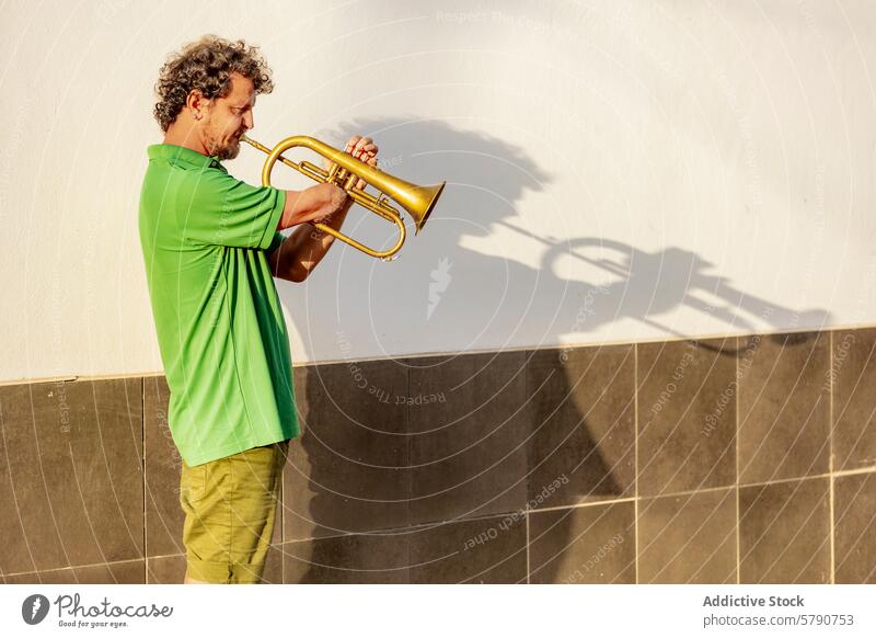 Inspiring One-Armed Trumpeter Performing on Street one-armed trumpeter street performance musician playing determination joy urban skillful inspiring