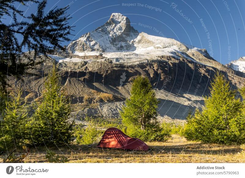 Spring Camping at the Base of Matterhorn, Switzerland matterhorn switzerland camping spring campsite tent mountains alps landscape nature outdoor adventure
