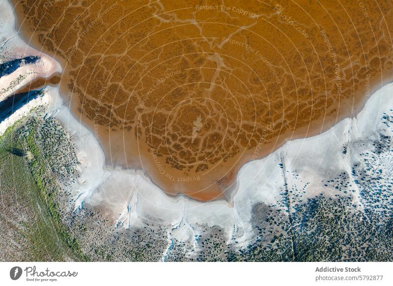 Aerial view of salt lagoons in Toledo, Spain aerial toledo spain texture pattern natural beauty warm hue landscape water saline ecology environment earth