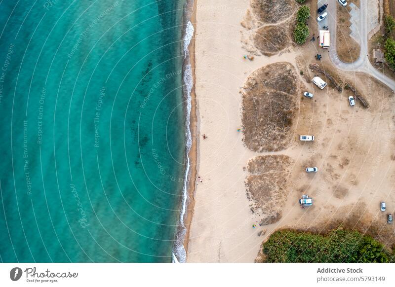 Aerial view of sandy beach and turquoise waters in Sardinia aerial sea mediterranean sardinia italy shores clear crystal landscape pristine coastline summer