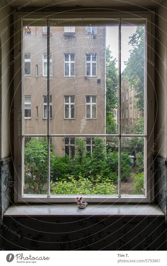 Stairwell windows Pankow Window stairwell window Colour photo Backyard Town Berlin House (Residential Structure) Day Deserted Capital city Old town